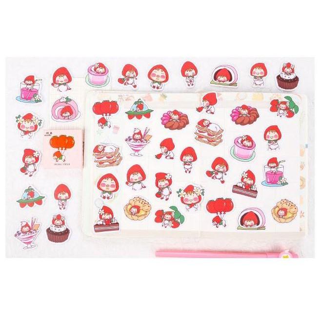Bộ 45 Sticker Bé Dâu Tây Đáng Yêu E109