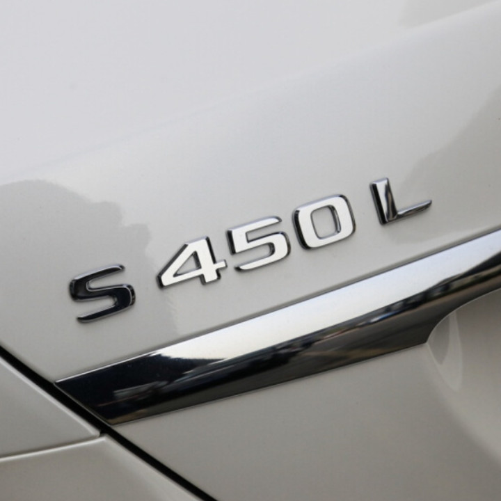 Decal tem chữ 3D S450L dán đuôi xe ô tô, xe hơi