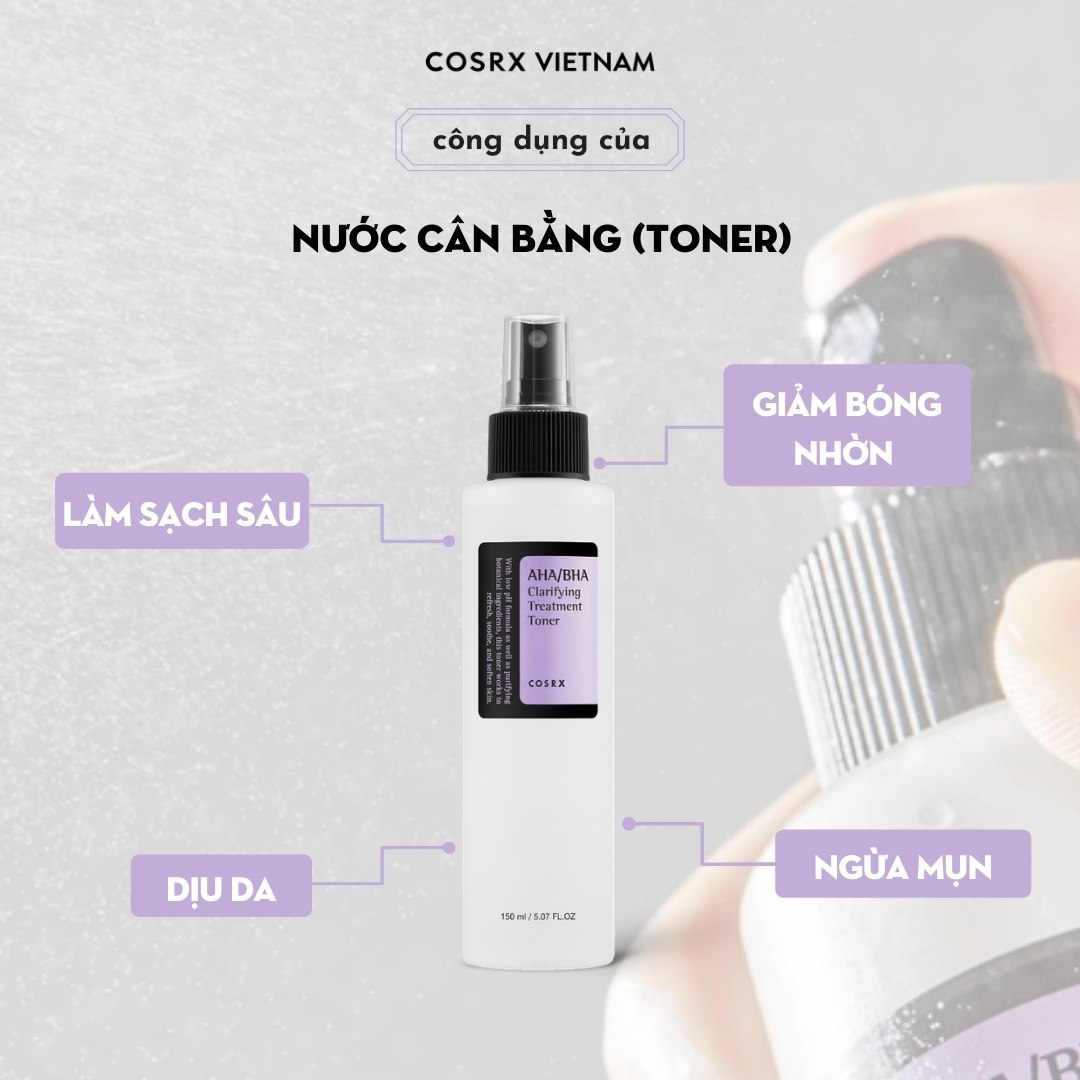 HSD 2023 Nước Hoa Hồng Cosrx AHA/BHA Clarifying Treatment Toner Làm Sạch Da 150ml