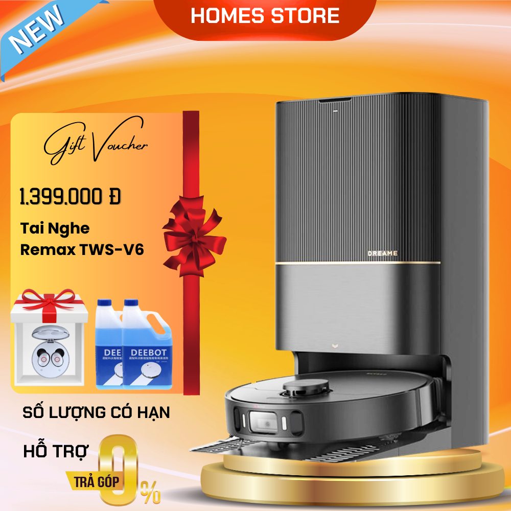 Robot Hút Bụi Lau Nhà Dreame X30 Ultra Camera AI Siêu Thông Minh, Tự Cắt Vụn Tóc Tự Giặt Sấy Nước Nóng Tự Vệ Sinh Dock Sạc Lực Hút 8300 Pa - Hàng Chính Hãng