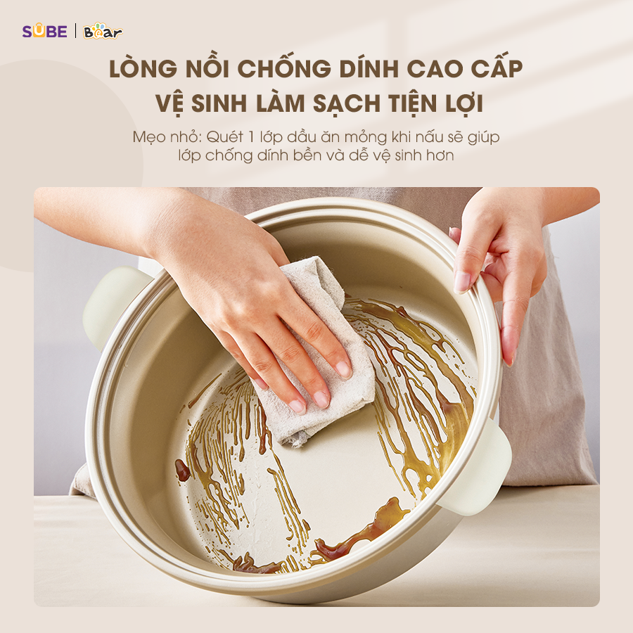 Nồi Lẩu Điện Đa Năng 5L Bear Chiên Xào Nấu Đế Tách Rời Sôi Nhanh Tiết Kiệm Điện Nhiệt Tỏa Đều Siêu Chống Dính SB-NL05F - Hàng Chính Hãng