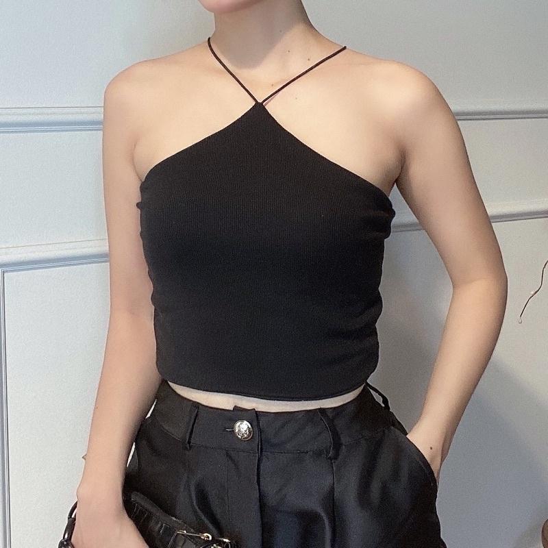 Áo yếm croptop ôm body thun gân 2 lớp -Audrey Studio