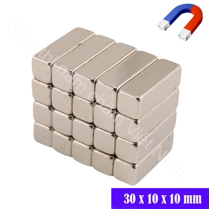 Nam châm hình chữ nhật 30x10x10mm, nam châm mạnh siêu hít