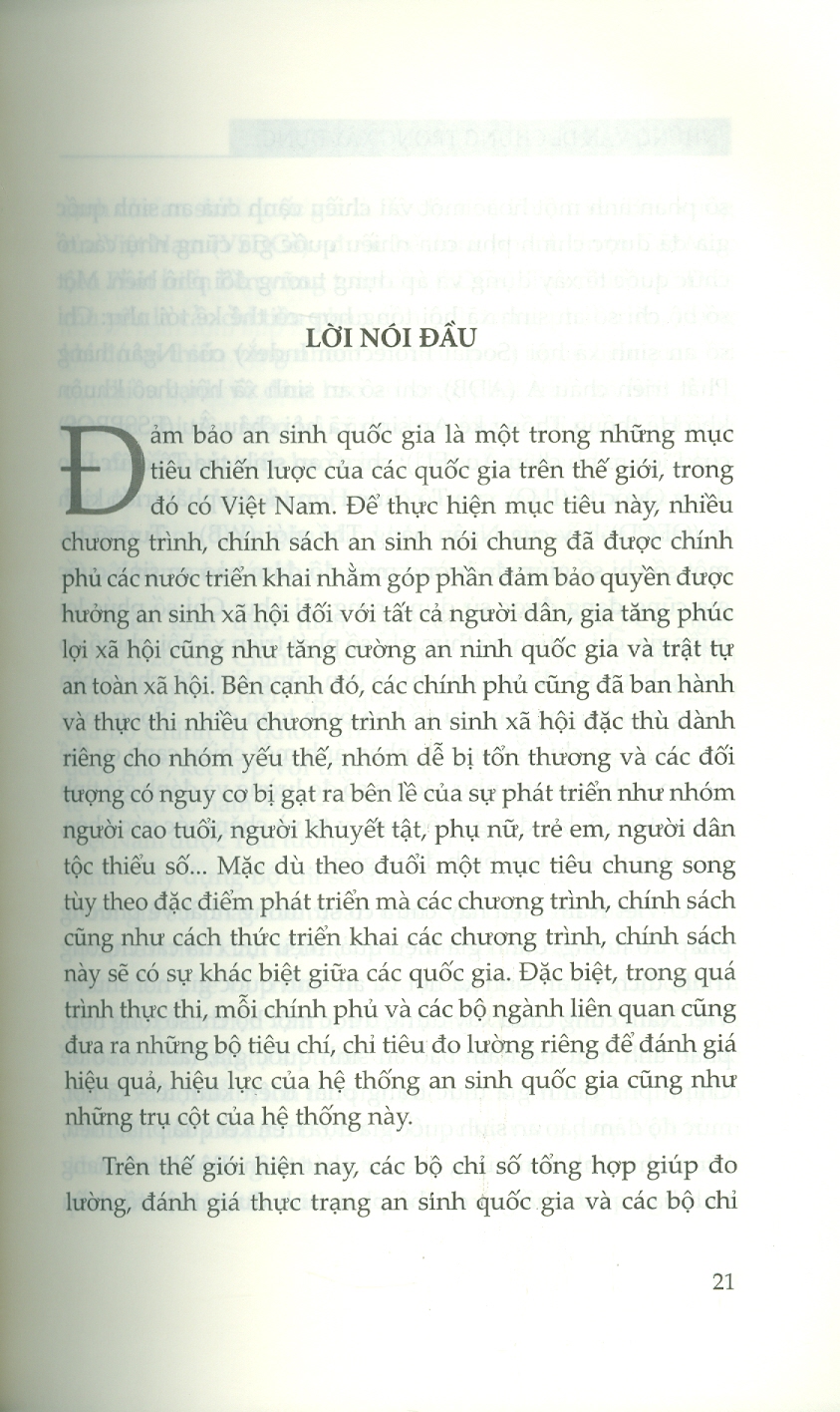 Những Vấn Đề Chung Trong Xây Dựng Bộ Chỉ Số An Sinh Quốc Gia (Sách Chuyên Khảo)
