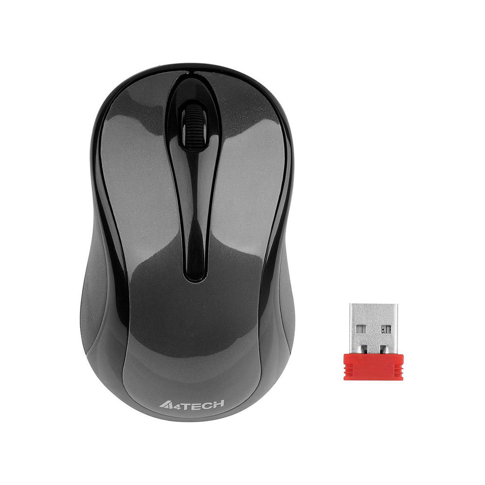 Chuột Không Dây Vtrack A4Tech G3-280A 1000DPI (Glossy Grey) - Hàng Chính Hãng