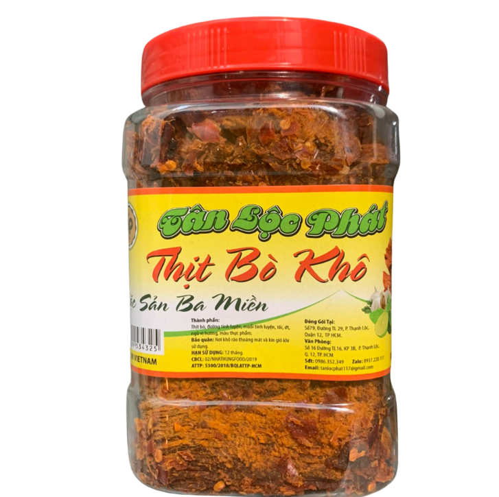 KHÔ BÒ MIẾNG TÂN LỘC PHÁT COMBO 600G - MỖI HŨ 300G