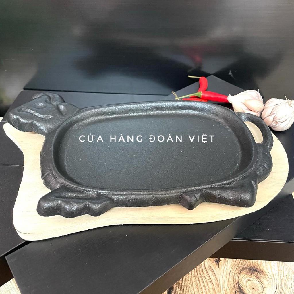 [Tặng đế gỗ] Chảo ĐẦU BÒ - Dĩa Gang BÒ NÉ CHỐNG DÍNH, BÒ BÍT TẾT - HÀNG VIỆT NAM CHẤT LƯỢNG CAO