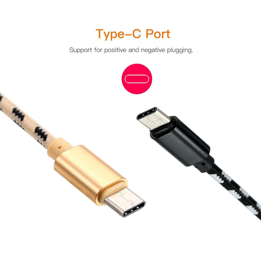 USB Type C Charger Cable Charging Data Cable Type-C Phone Cable Data Sync Nylon Braided Replacement for Samsung Huawei