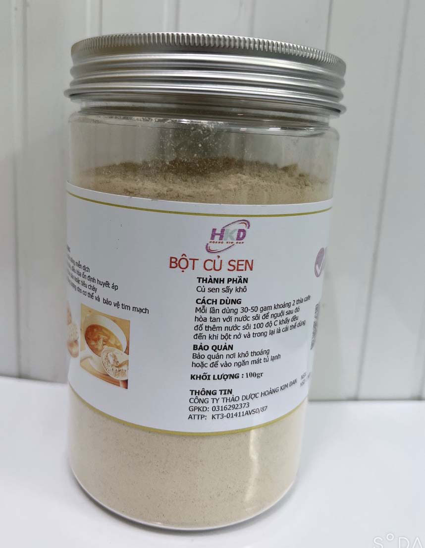 Bột Củ Sen 100% Nguyên Chất -  Bột sấy lạnh nghiện tự nhiên - Cung cấp dưỡng chất cho cơ thể - Sản phẩm đạt chuẩn Hữu Cơ