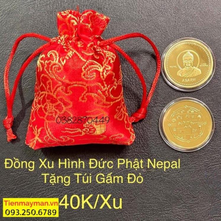 Đồng Xu Phật Thích Ca Nepal Phong thuỷ Tài Lộc May Mắn