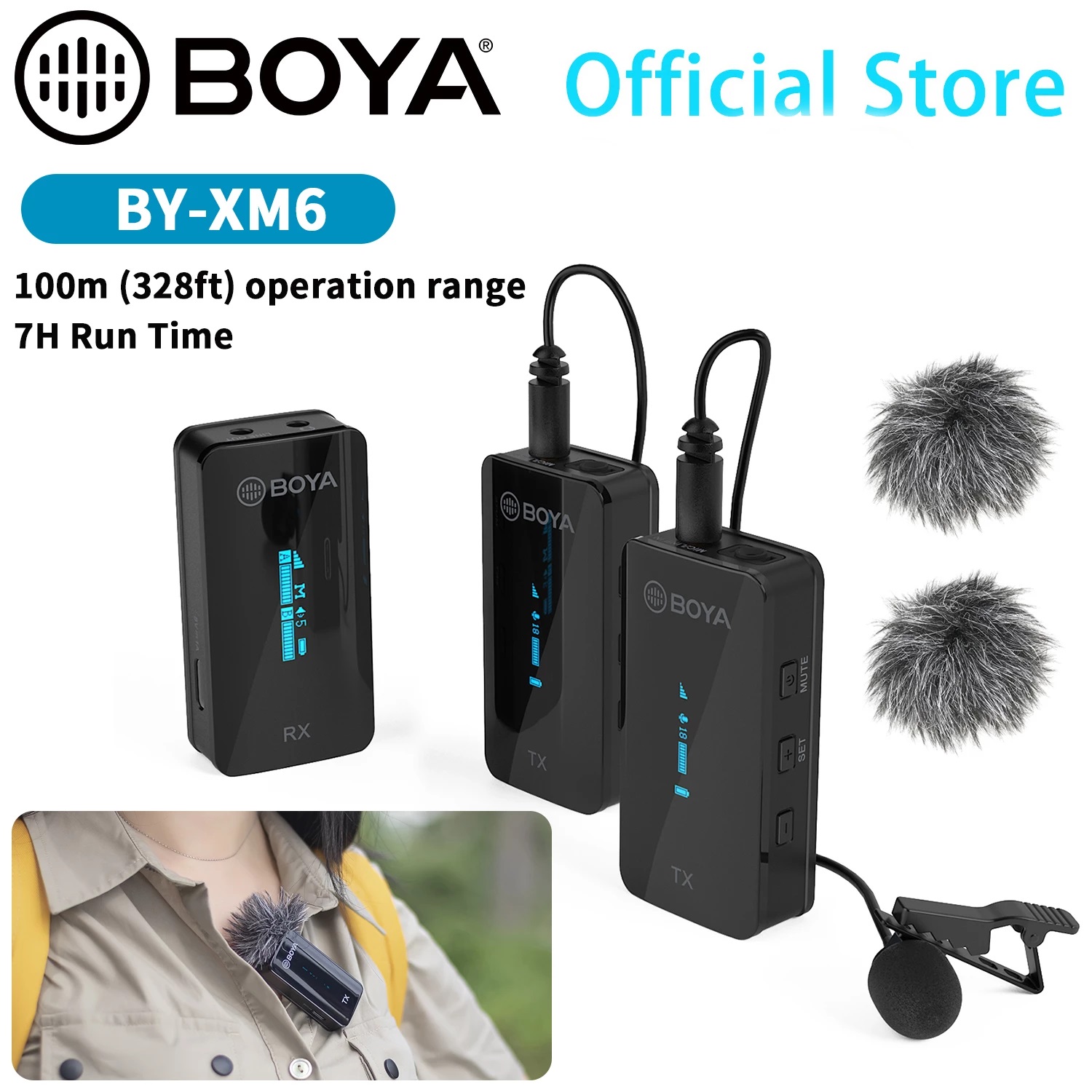 MIC THU ÂM BOYA BY-XM6-K2 (TX + TX + RX ) + ĐẾ SẠC 3 - HÀNG CHÍNH HÃNG