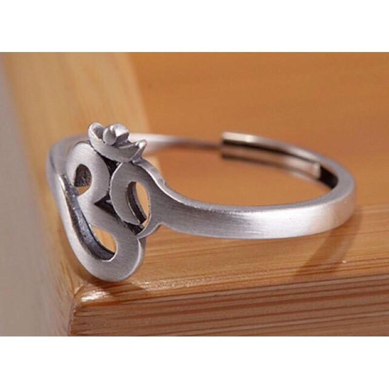 Nhẫn bạc Thái 925 chủng Om Yoga, nhẫn bạc phong thuỷ khắc chú bình an Omani Minh Tâm Jewelry