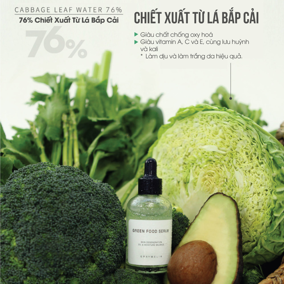 Tinh chất rau củ phục hồi da Graymelin Green Food Serum 50ml
