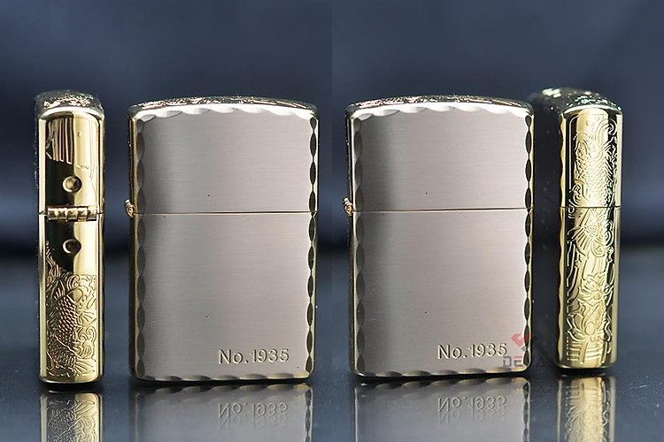 Vỏ Hột Quẹt Bật Lửa Zorro Z-91775C Xăng Đá Phiên Bản Giới Hạn Khắc Họa Tiết Cá Chép Cạnh Viền Cực Đẹp