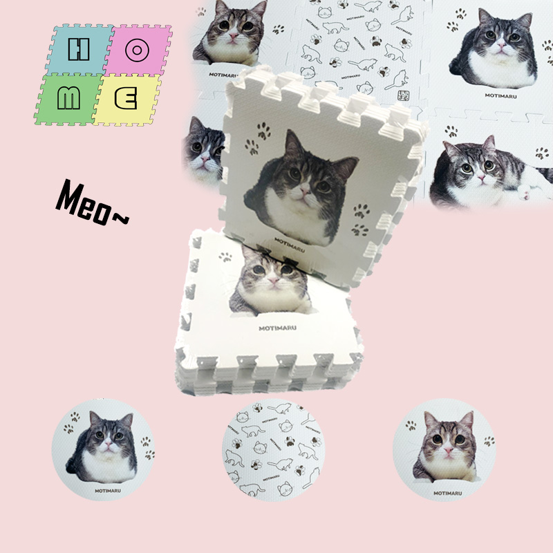 COMBO 10 TAM Thảm xốp trải sàn hoạ tiết Mèo độc lạ kích thước 30*30cm, dày 1cm