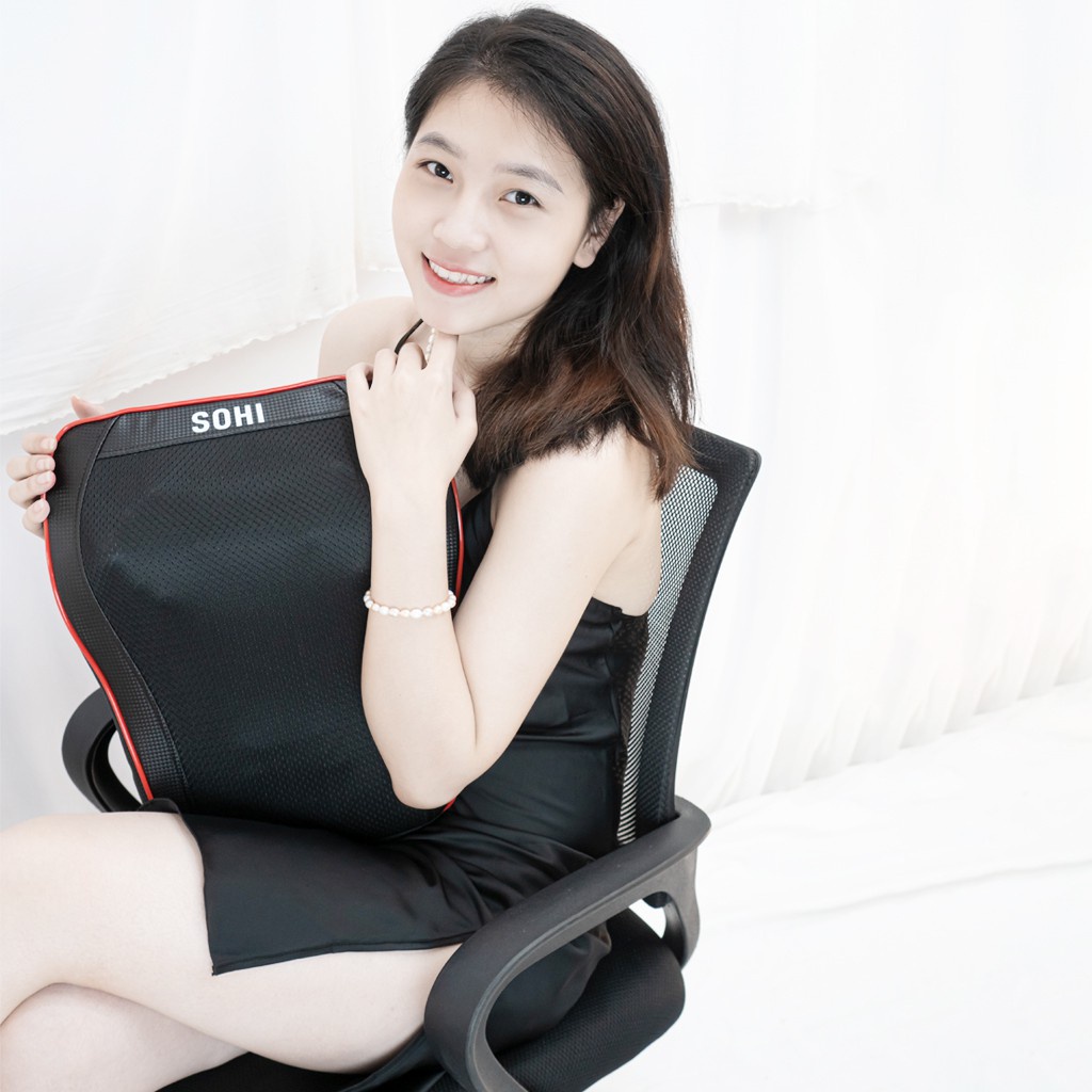 Gối massage hồng ngoại cổ vai gáy Sohi YQ-6 gối massage có rung