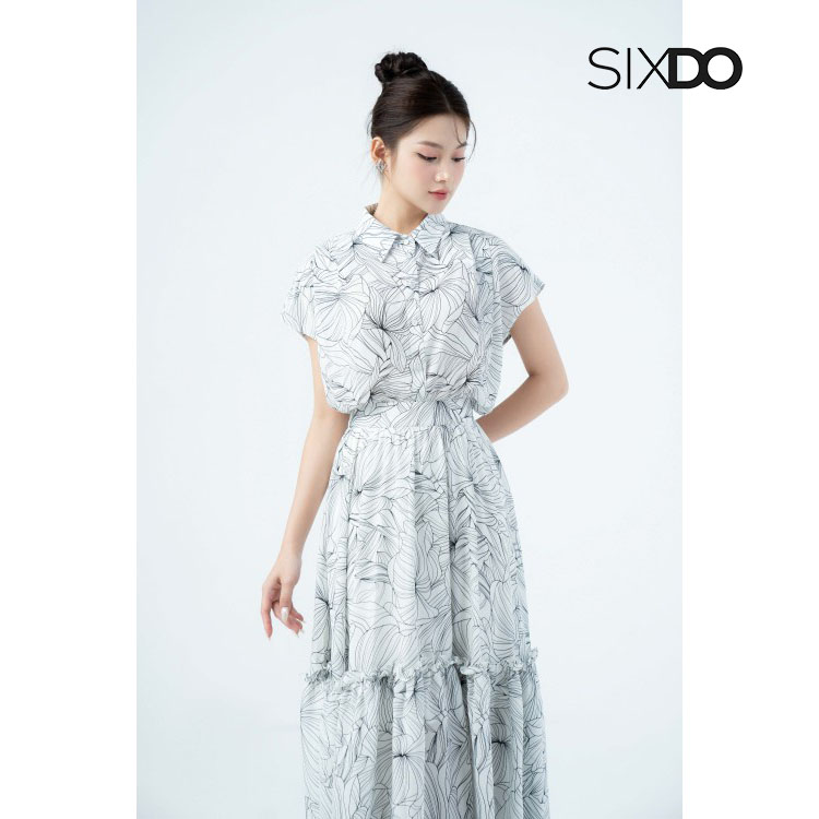 Chân váy chiffon họa tiết in hoa thời trang SIXDO