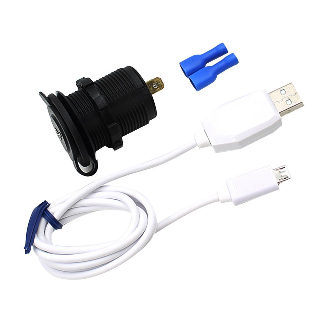 Motorcycle Waterproof Cigarette Lighter With USB Phone Charger LED Voltmeter