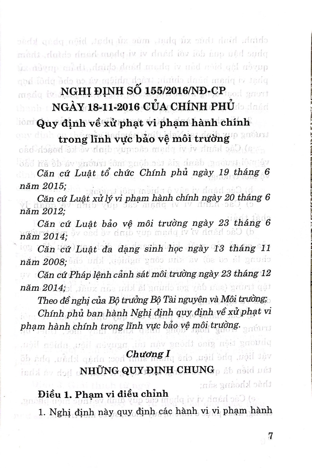Nghị định của Chính phủ về xử phạt vi phạm hành chính trong lĩnh vực bảo vệ môi trường