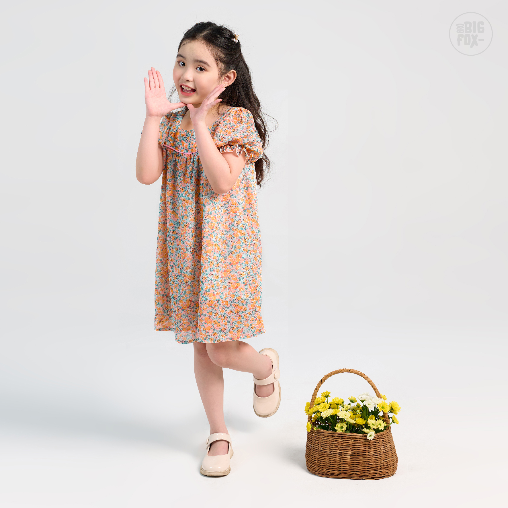 Váy Bé Gái Miss Meow, Váy Voan Hai Lớp Cho Bé Họa Tiết In Hoa Size Trẻ Em 3-11 Tuổi