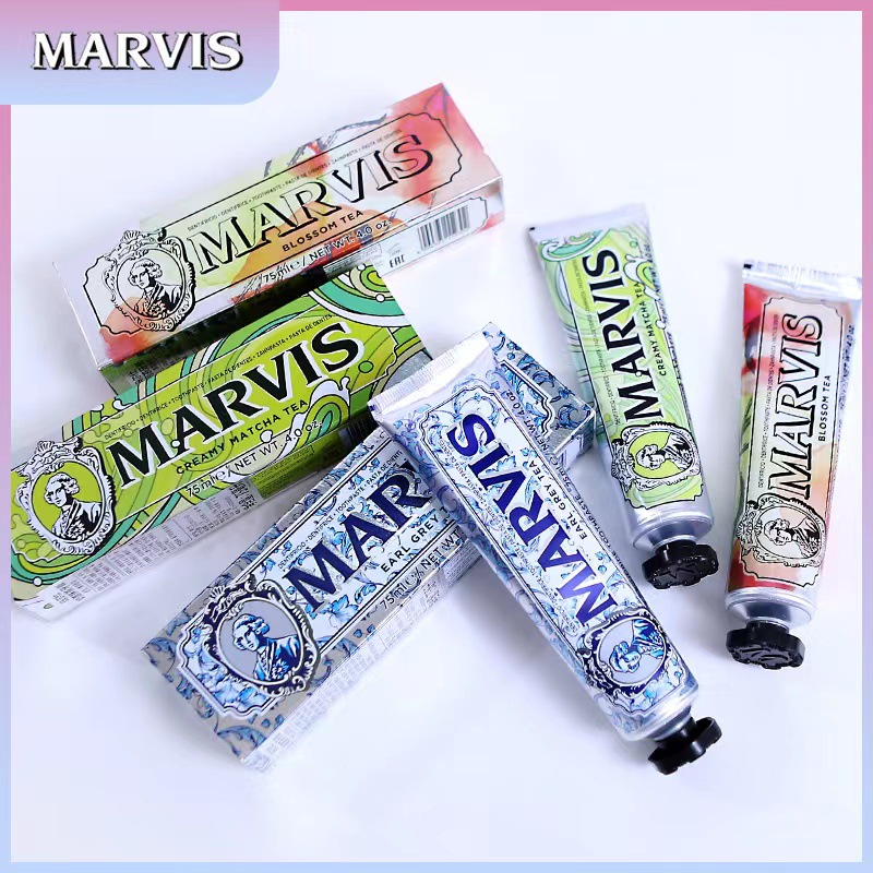 Kem Đánh Răng Marvis Tea Collection 75ml - Hương Vị Trà Hơi Thở Tươi Mát, Sạch Răng Khoẻ Nướu