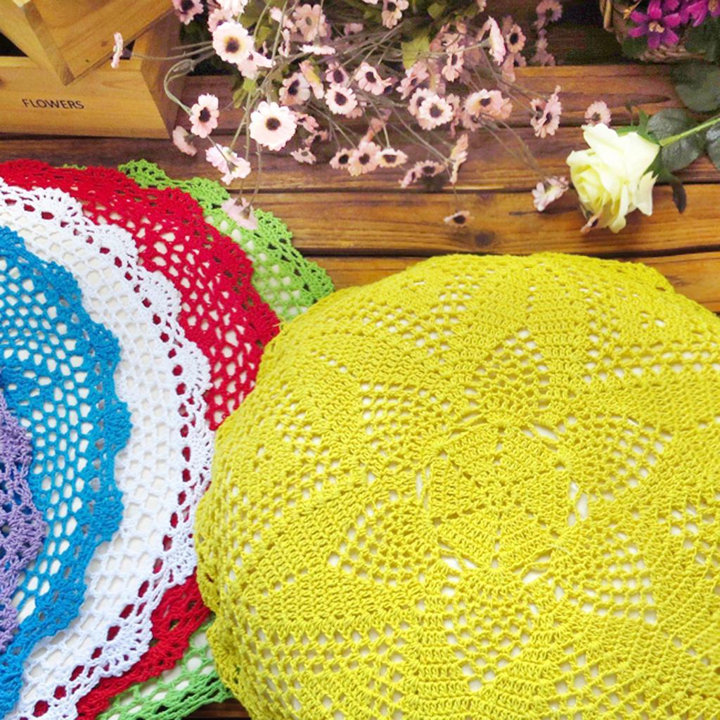 Handmade Crochet Cotton Pillow Cases W/ Pillow Core Soft Sofa Pillow Cushion