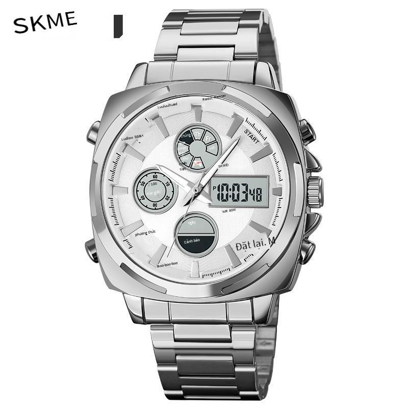 Phong cách mới nhất Skmei/Shijimei thời trang dạ quang đa chức năng đồng hồ nam bán chạy thể thao ngoài trời màn hình đôi đồng hồ điện tử nam