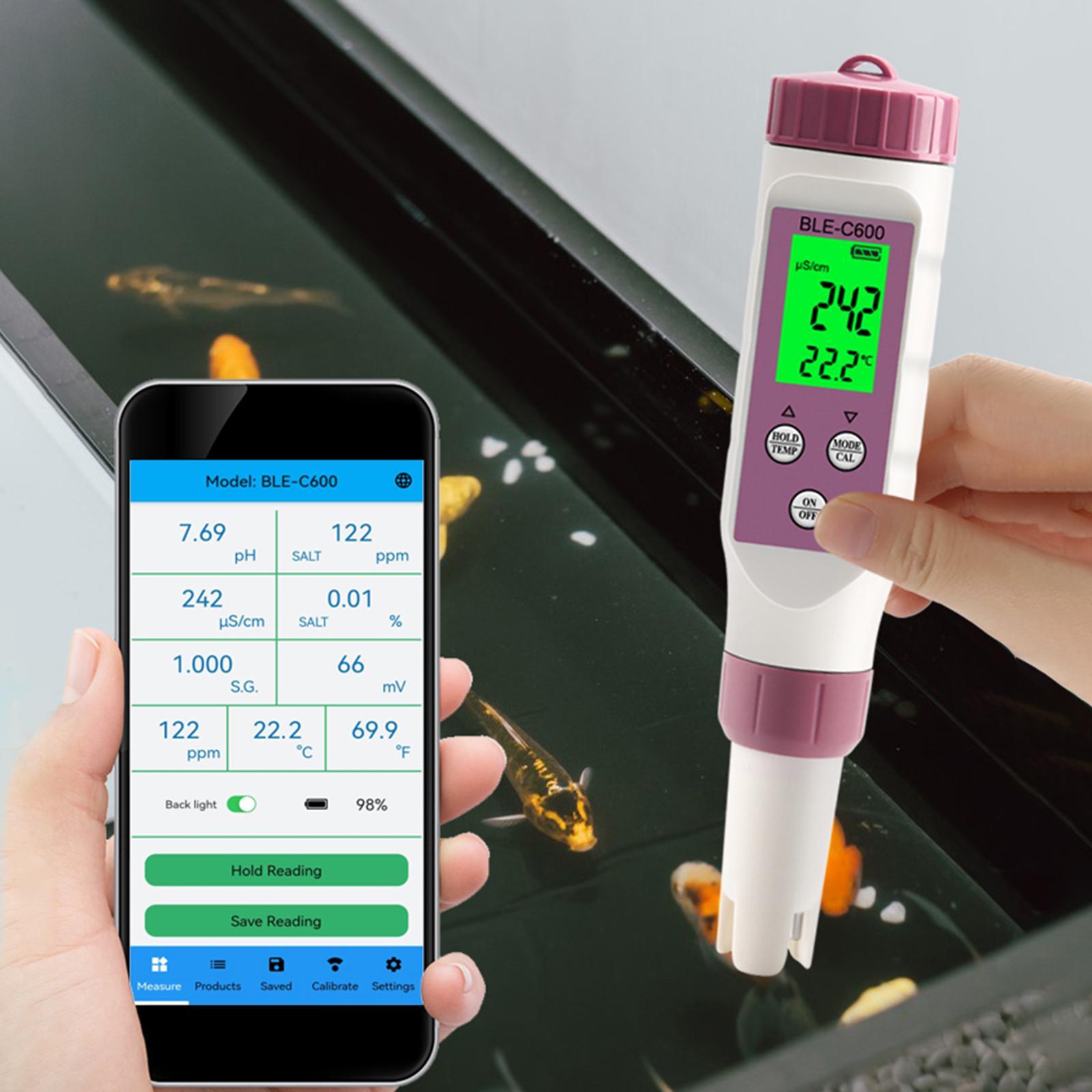 PH Tester Water Quality Tester Backlit LCD Display Acidometer for Aquarium