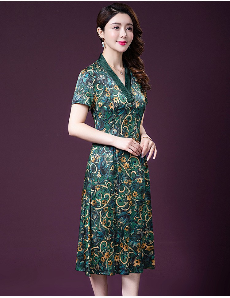 Đầm quý bà lụa Cao Cấp Sang Trọng - HATI DN9046