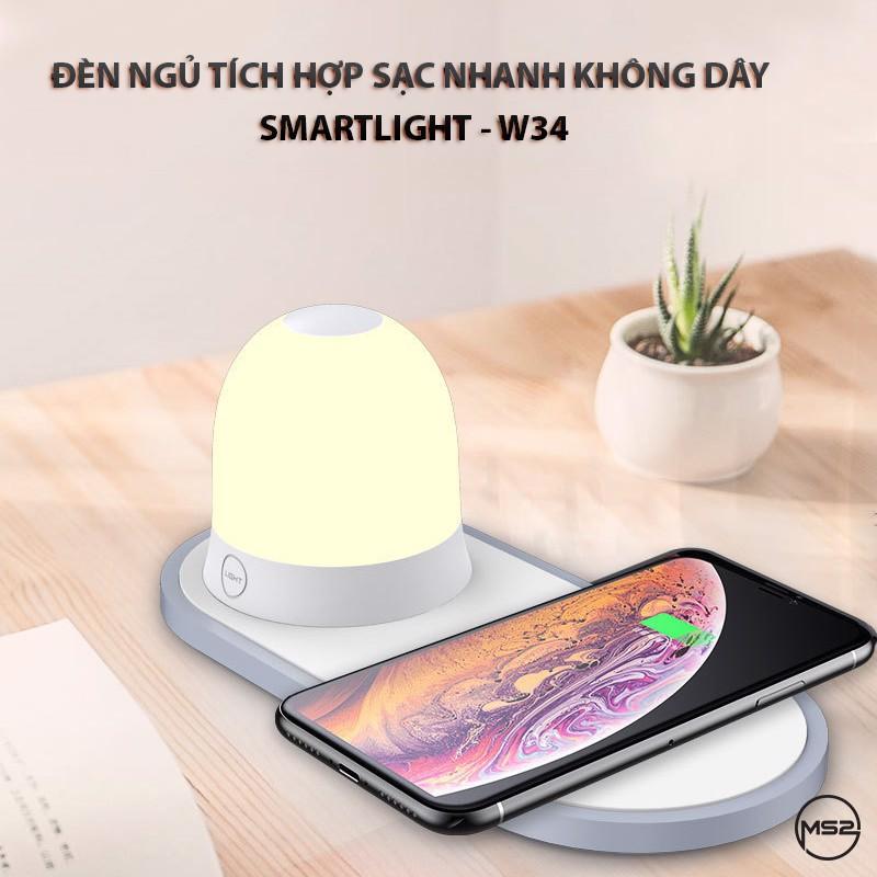 ĐÈN NGỦ TÍCH HỢP SẠC NHANH KHÔNG DÂY SMARTLIGHT - W34 SkyLife