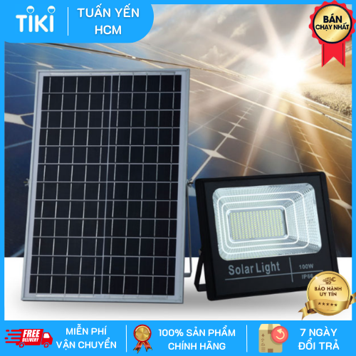 ĐÈN PHA LED NĂNG LƯỢNG MẶT TRỜI 100w , vỏ nhôm đúc, Solar Light , IP67 chống nước