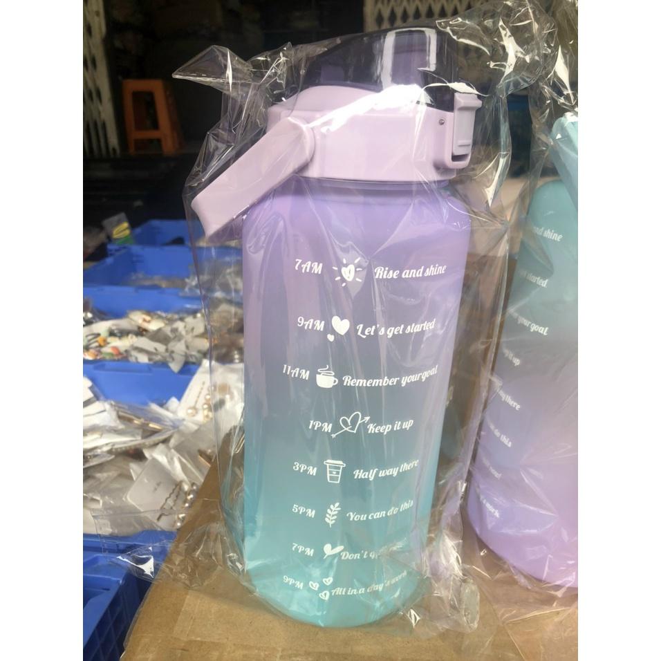 Bình Đựng Nước 2L Dễ Thương Có Vạch Báo Giờ Uống Nước