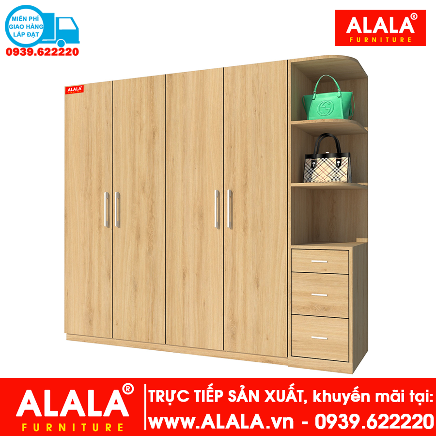 Tủ quần áo ALALA272 gỗ HMR chống nước - www.ALALA.vn - 0939.622220