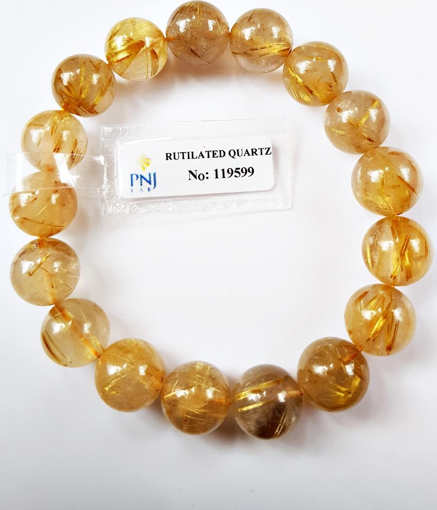 Vòng Tay Thạch Anh Tóc Vàng Tự Nhiên 11mm