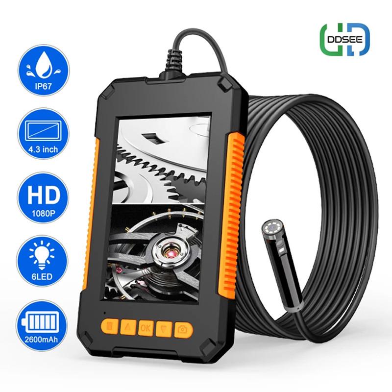Industrial Endoscope Camera 1080P 4.3 " IPS Single Dual Lens Pipe Car Inspection Camera IP68 Waterproof 8 LEDs For Sewer Engine