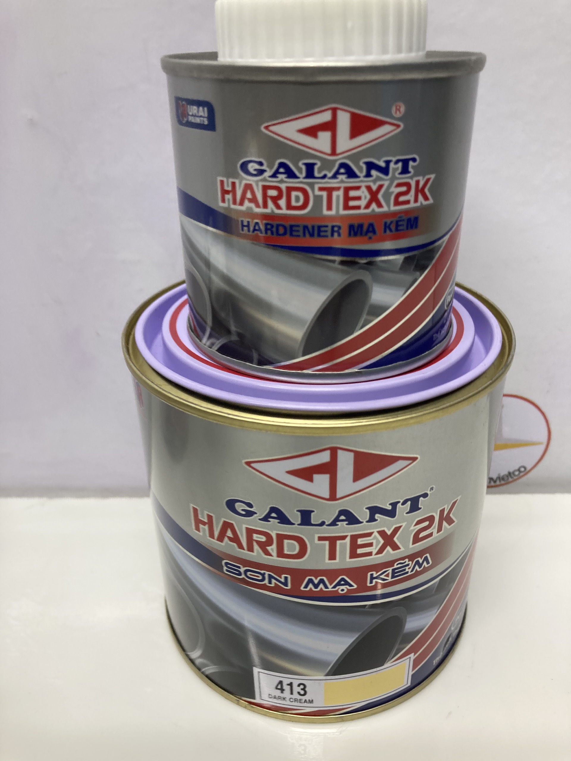 Sơn sắt mạ kẽm không cần lót Galant Hard Tex 2K Dark Cream 413 1L/bộ