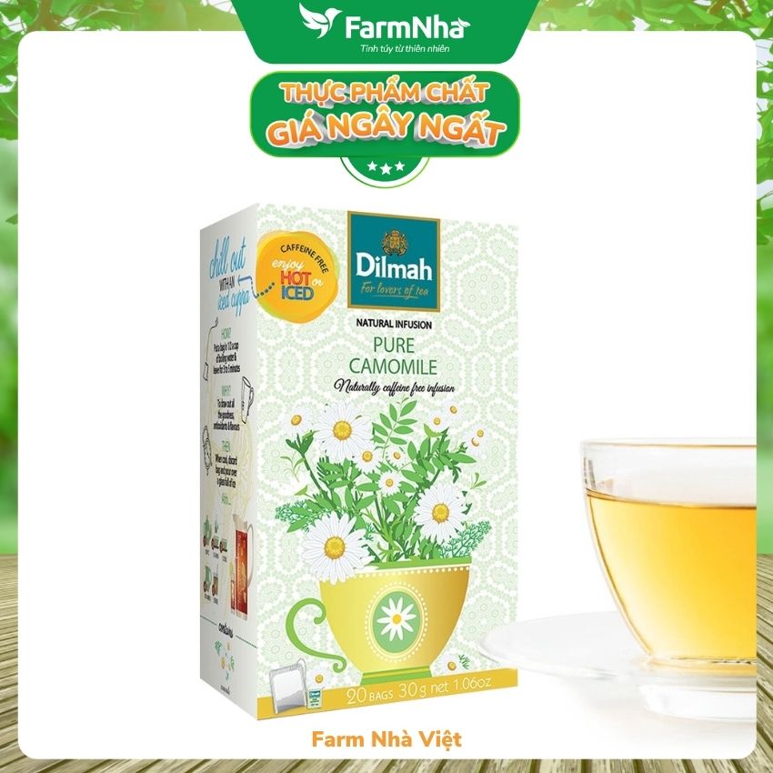 Trà Dilmah Pure Camomile (Thảo Dược Hoa Cúc) túi lọc 30g 20 túi x 1.5g - Tinh hoa trà Sri Lanka