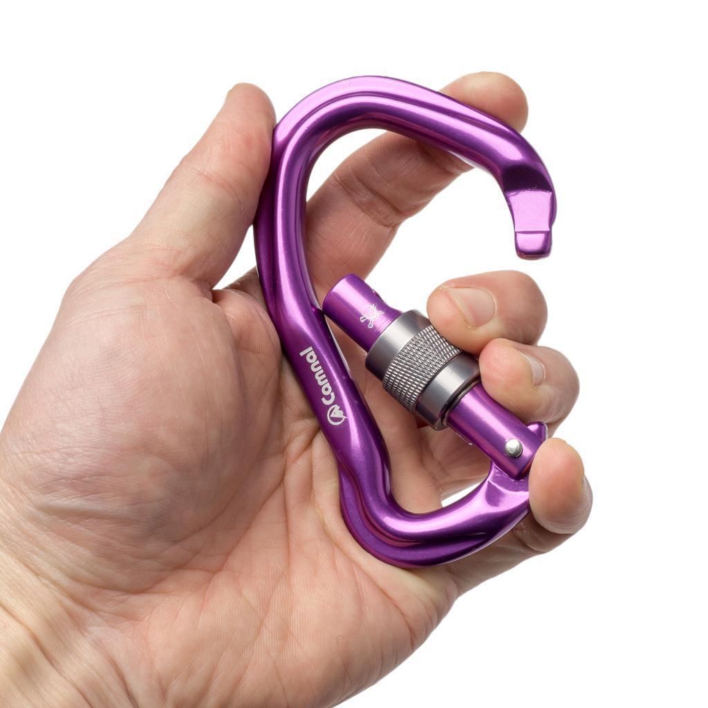 23KN Climbing Carabiner Mountaineering D Type Metal Clip Screw Lock