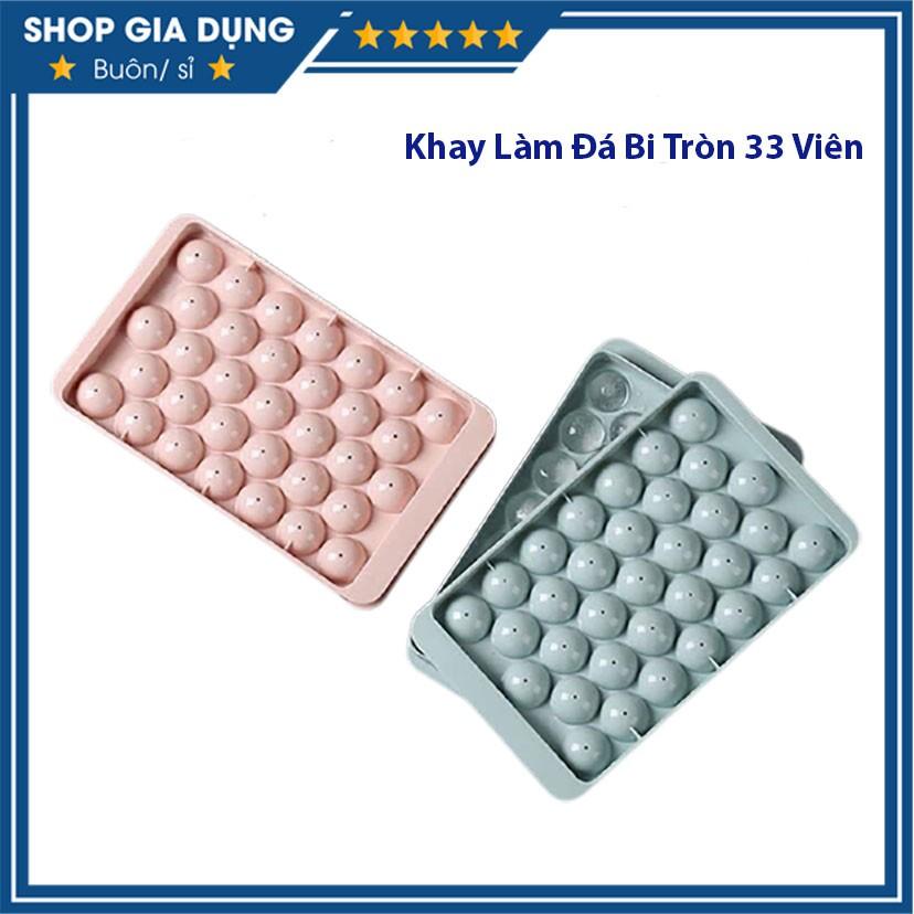 Khay Làm Đá Bi Tròn Loại Lớn 33 Viên, Khay Làm Đá Thạch Bi Nhựa Tròn Làm Hoa Quả Trái Cây/ Khuôn Rau Câu