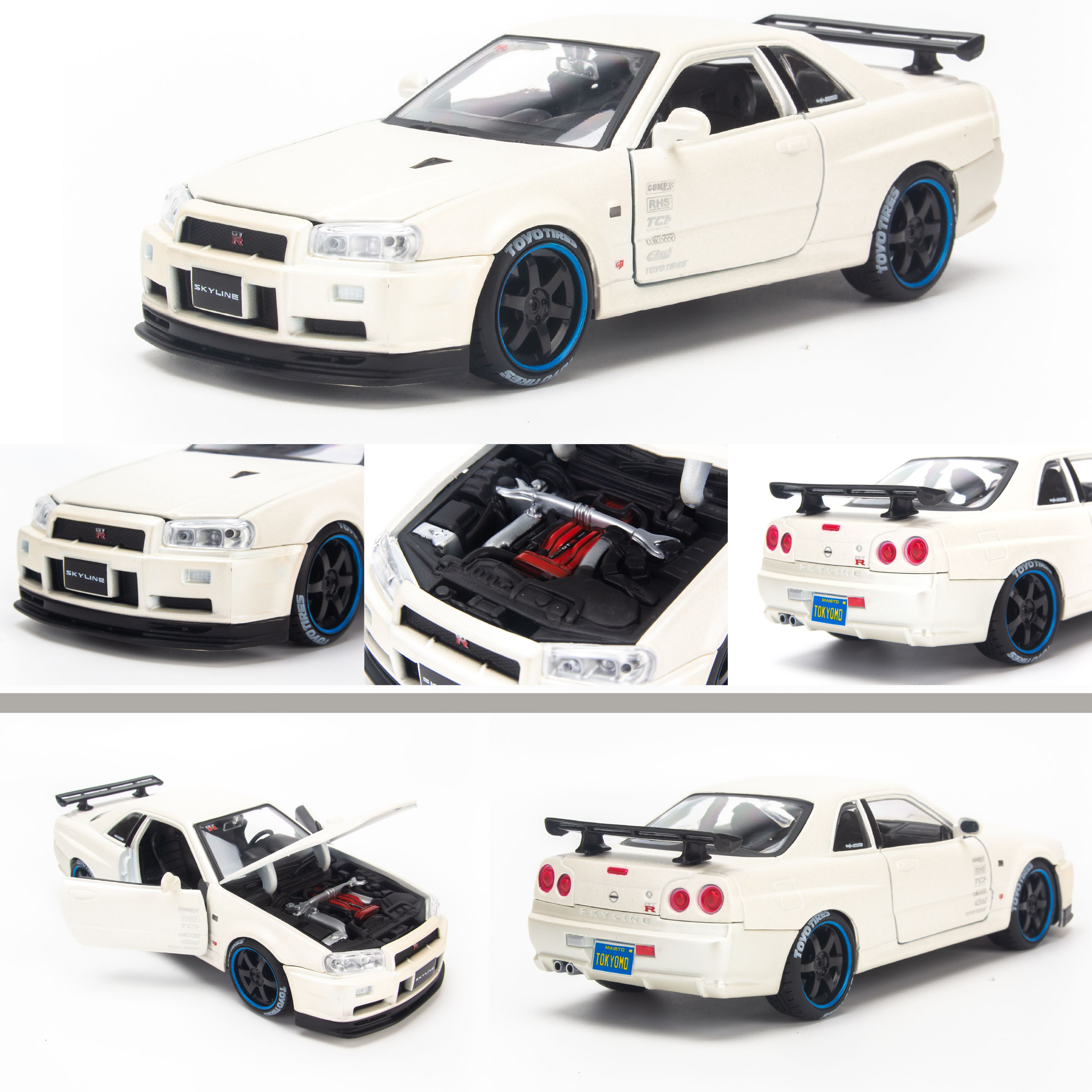 Mô hình xe Design Elite Transport - Nissan Datsun 73 Pick up + Skyline R34 1:24 Maisto - 32754