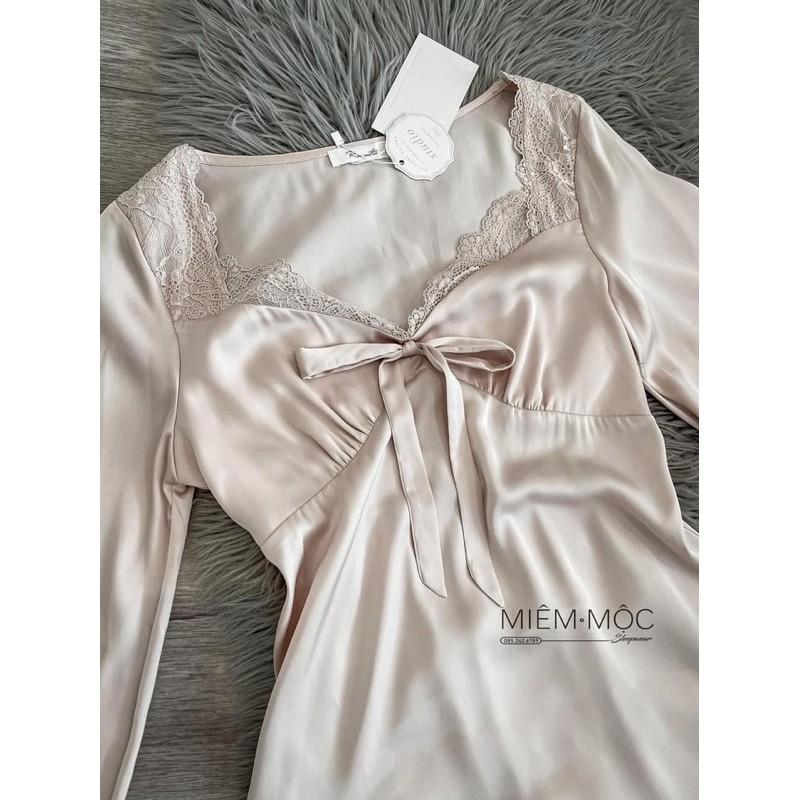 VÁY NGỦ LỤA SATIN CAO CẤP TAY DÀI