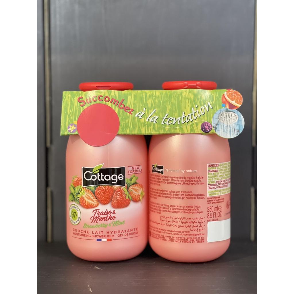 Sữa tắm dạng gel combo 2 chai Cottage 250ml, hương dâu tây