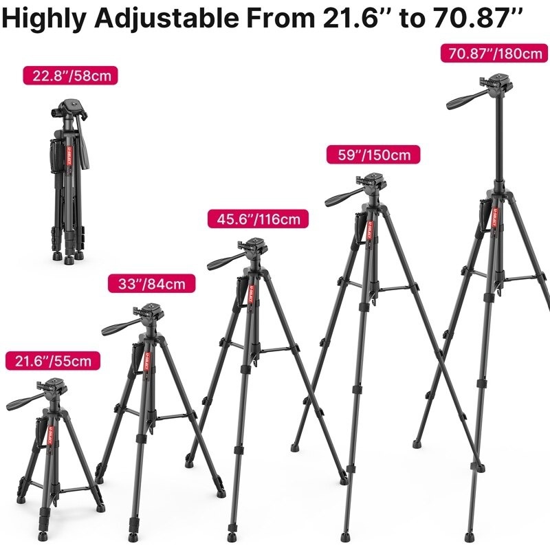 Ulanzi U-SELECT VT-01 - Chân Đế Cho Máy Ảnh, Máy Quay, Smartphone, Tải Trọng 3kg, Chiều Cao 1.8m - Hàng Chính Hãng