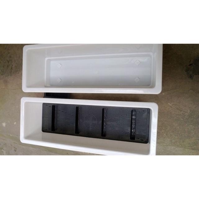 Combo 2 chậu chữ nhật trồng cây KT48x21x17cm