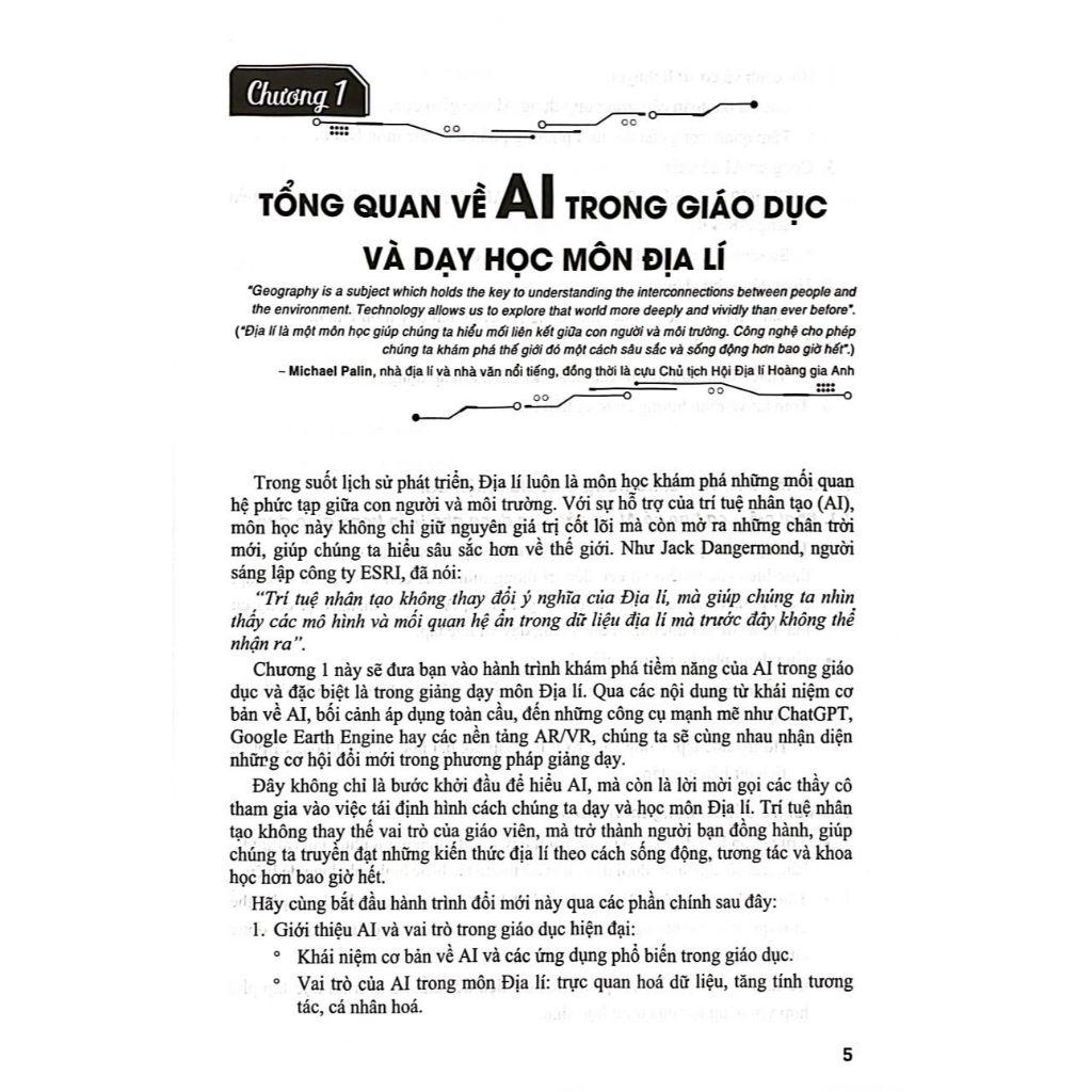 Sách-Ứng Dụng Trí Tuệ Nhân Tạo AI Trong Dạy Và Học Môn Địa Lí (Dành Cho Giáo Viên Và Học Sinh)