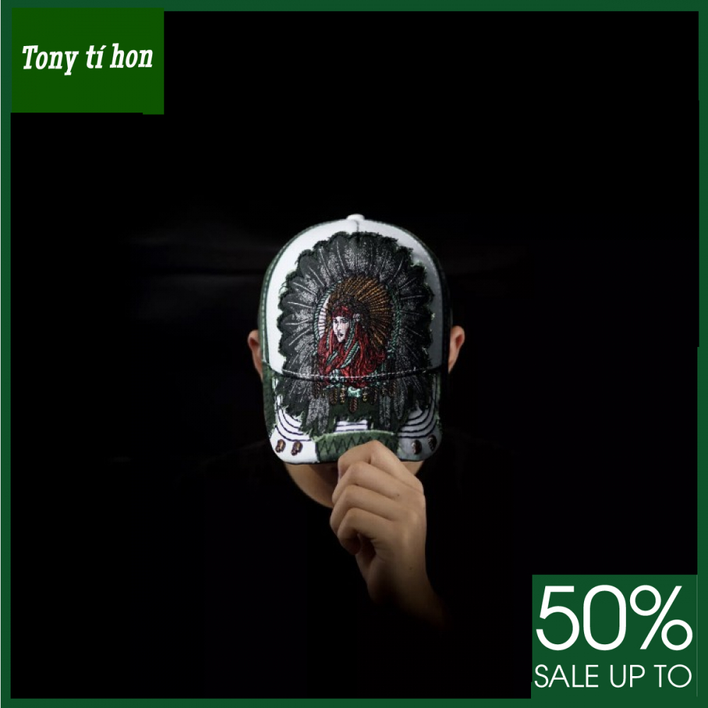 Tony tí hon - Mũ/nón kết lưỡi trai ông địa thổ dân thời trang nam nữ cao cấp - màu cam xanh