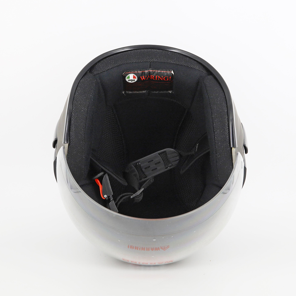 Mũ Bảo Hiểm có kính 3/4 đầu  AGU K19 Vàng Cát ráp sẵn kính trắng chống bụi, chống gió siêu tiện lợi