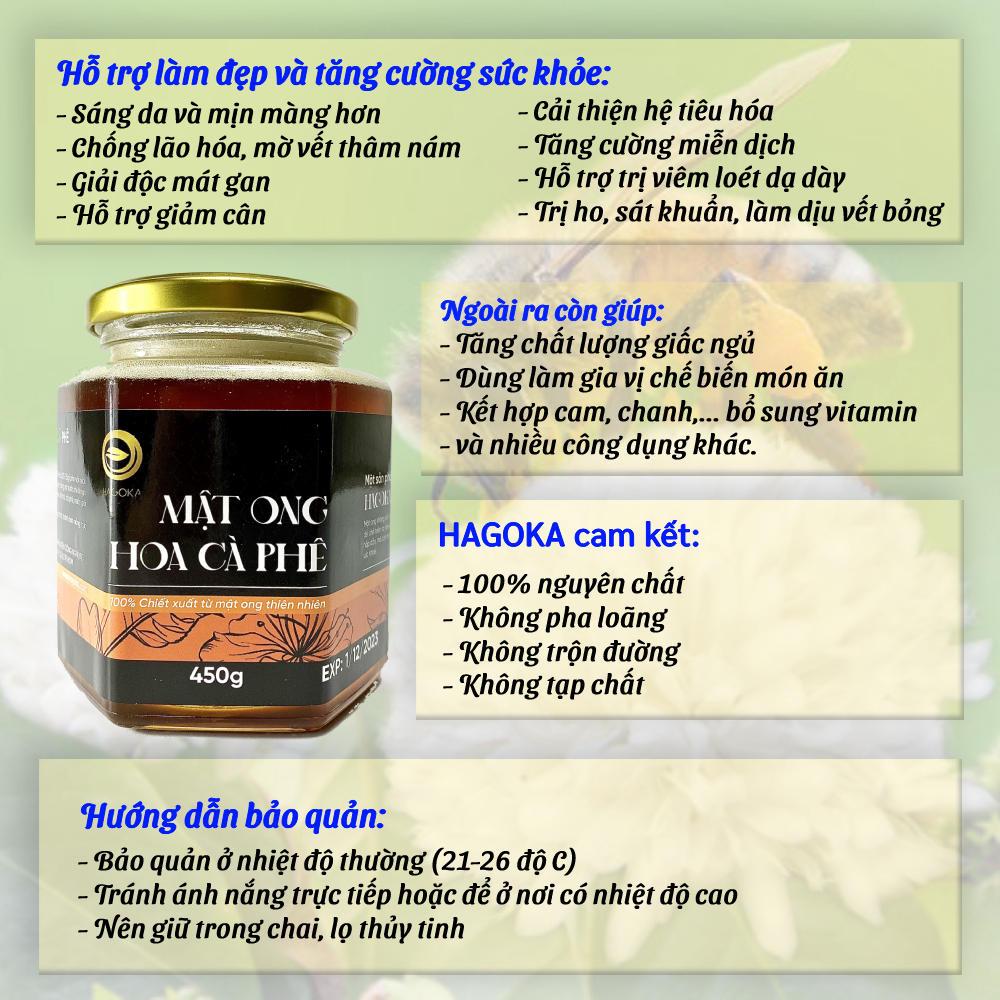 Mật ong hoa cà phê nguyên chất loại 450g lọ thủy tinh