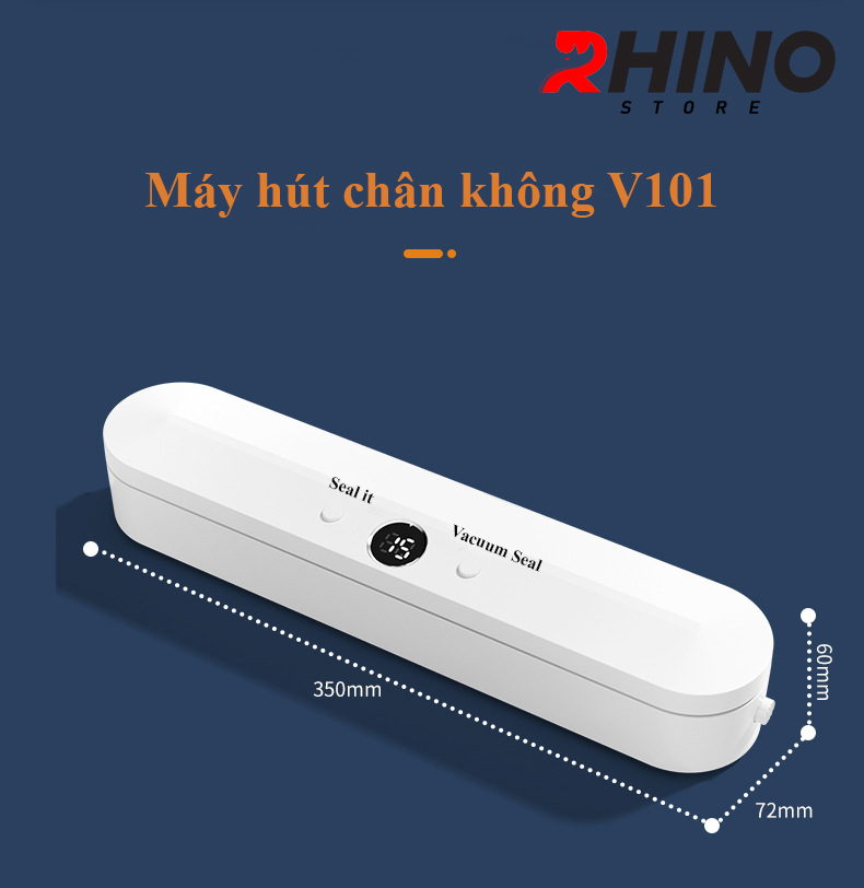 Máy hút chân không hàn miệng túi Rhino V101 Vacuum Sealer - Hàng chính hãng