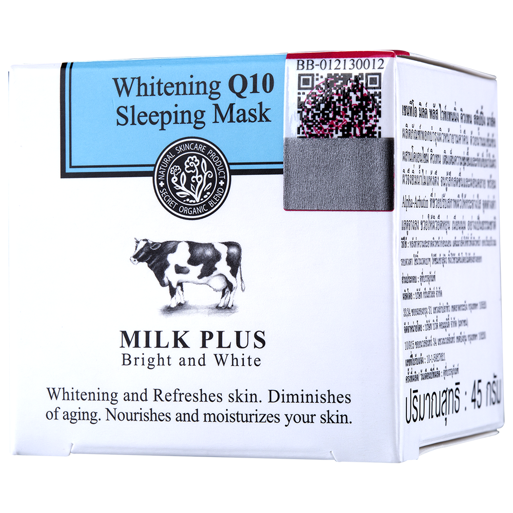 Mặt nạ ngủ dưỡng trắng và trẻ hóa da Whitening Q10 Scentio Milk Plus 4.5g